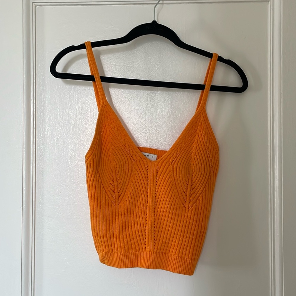 Sandro knit tank top, orange, size M. Excellent condition!